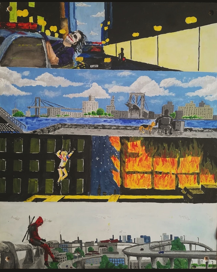 Acryl auf Holz, fertige Spindplatte
