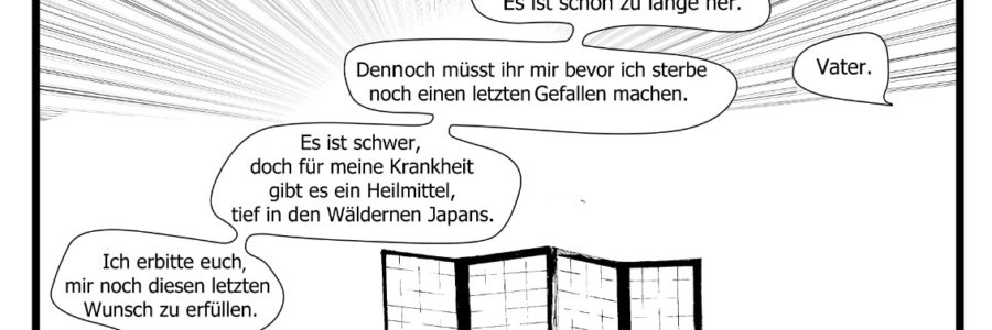 Beginn des Manga: zwei Brüder besuchen den im sterben liegenden Vater, dieser weiß das es ein Heilmittel gibt und bittet die Brüder um einen letzten gefallen