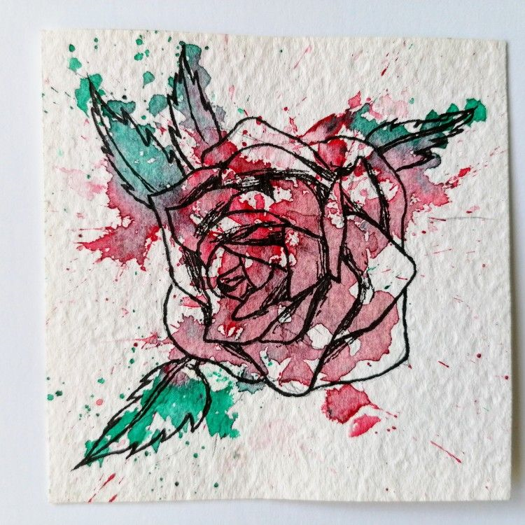 Aquarell Rosenblüte
