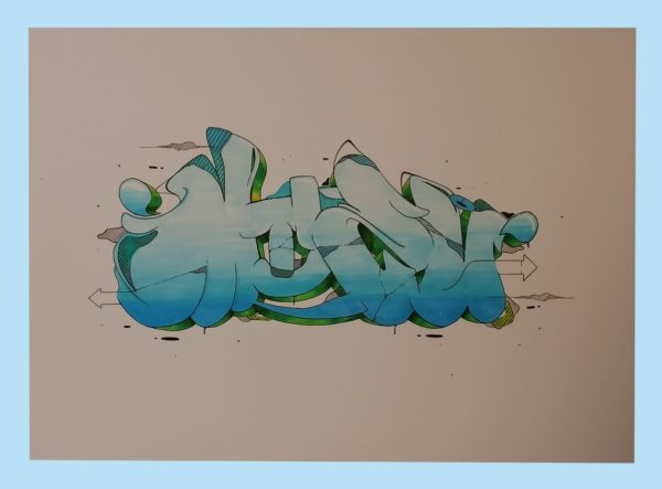 Mizu, 42x30cm, CopicMarker auf Papier