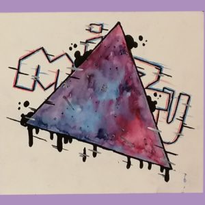 Mizuversum, 10,5x9,5cm, Aquarell auf Papier