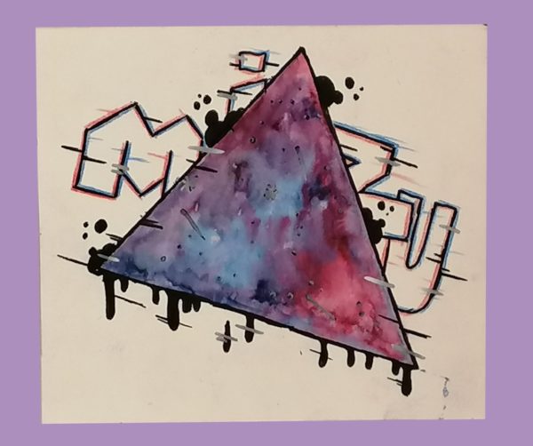 Mizuversum, 10,5x9,5cm, Aquarell auf Papier
