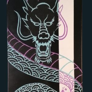 Ryü, 30x80cm, Acryllack, Molotowmarker auf Leinwand
